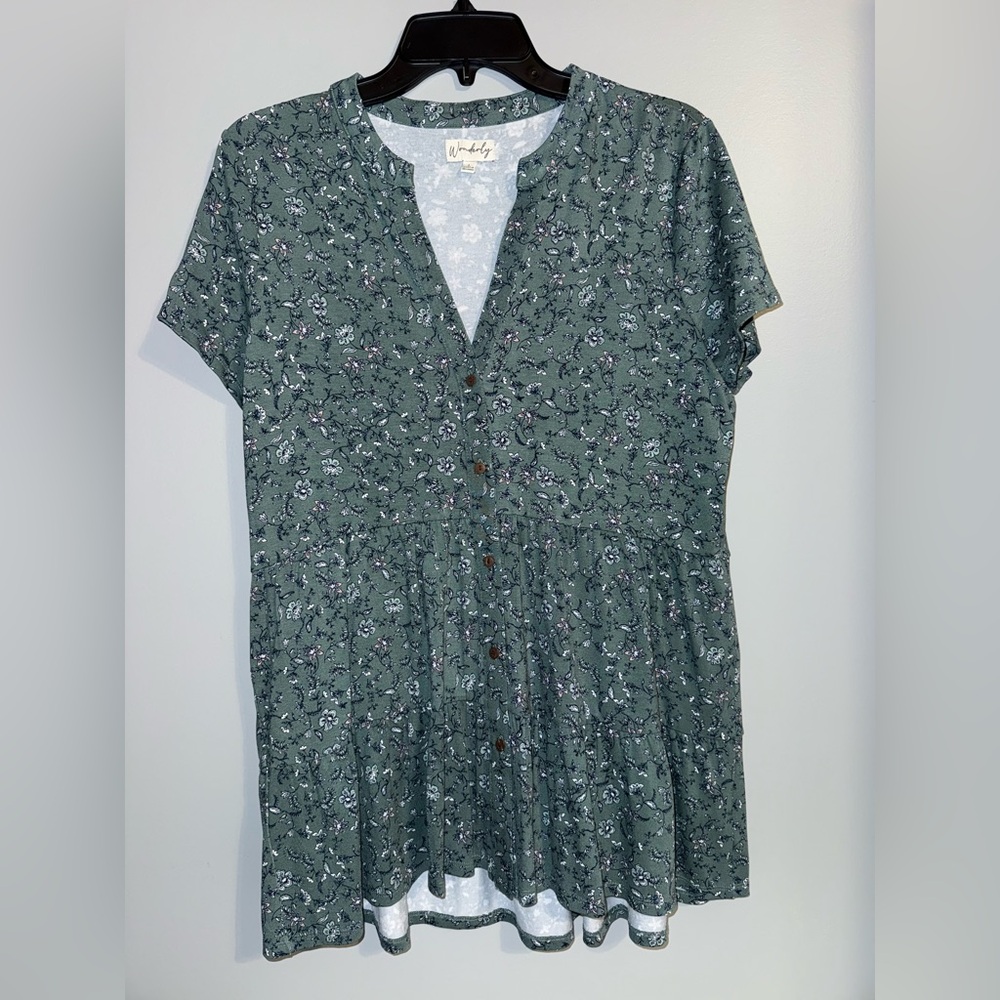 Wonderly Green Floral Blouse